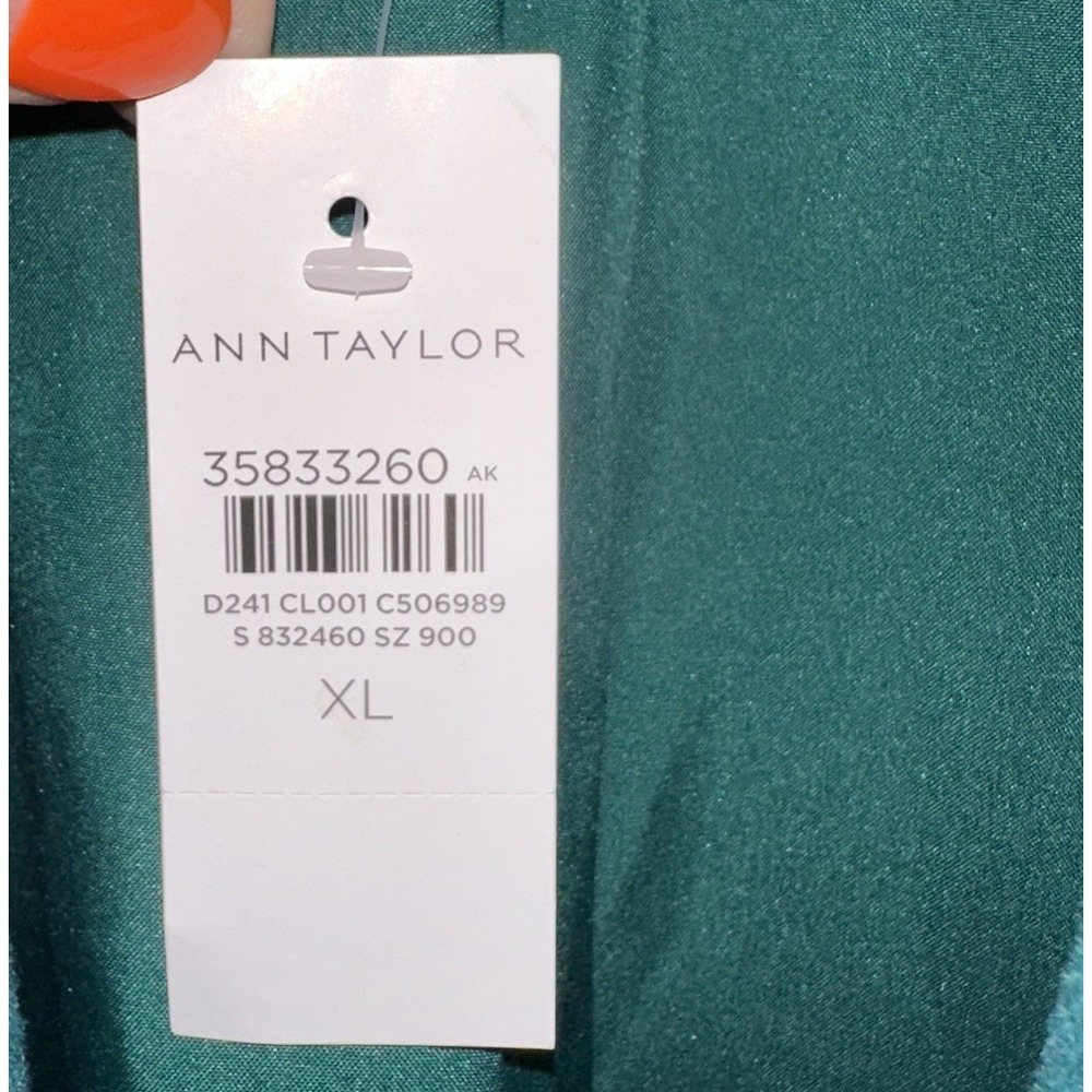 New Ann Taylor Green Tartan Plaid Wool Blend Chesterfield Coat‎ Women's XL $258 - Picture 3 of 8